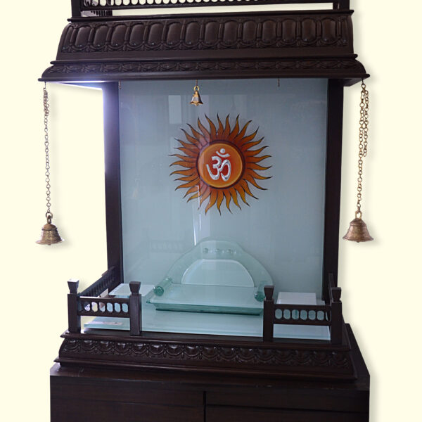 Creata Heritage Teak Wood Designer Mandir for Home with Storage