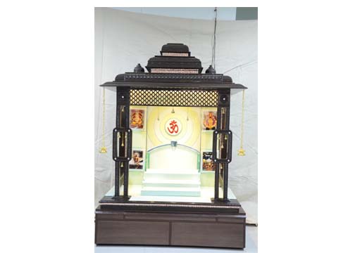 Creata Majestic Throne Teak Wood Designer Mandir for Home