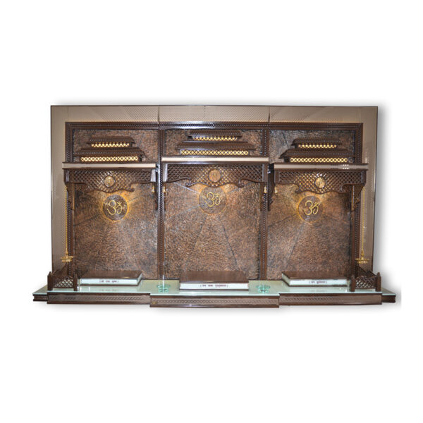 Creata Trinity Grand Horizon Teak Wood Designer Mandir for Home