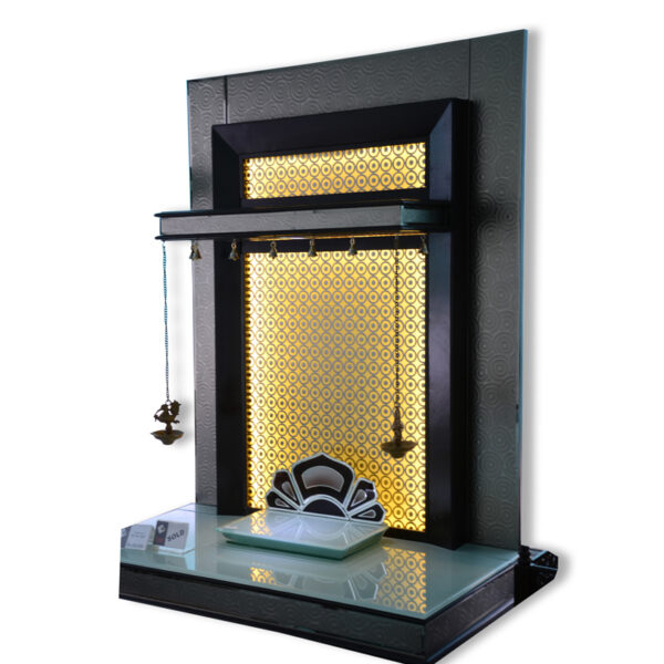 Contemporary Dark Teak Wood Designer Mandir for Home – MAN-W-177