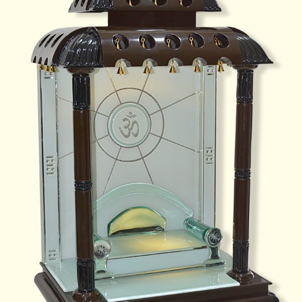 Royal Teak Wood Designer Mandir for Home – Pillar Architecture Edition