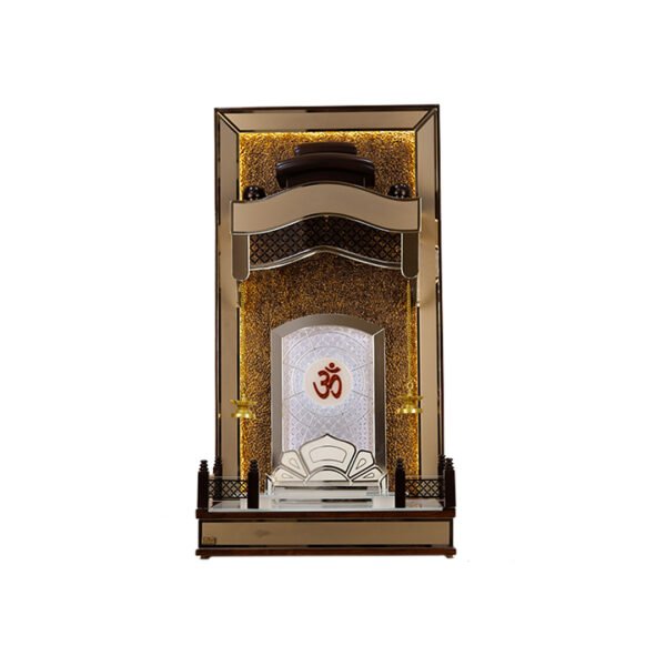 Luxury Teak Wood Designer Mandir for Home – Divine Om Gold Edition