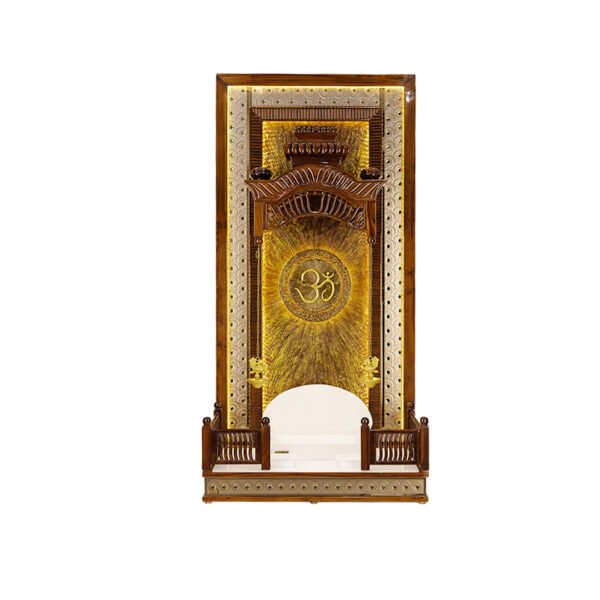 Majestic Teak Wood Designer Mandir for Home – Heritage Om Series